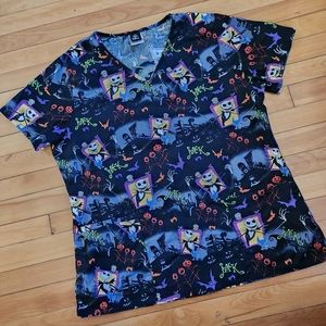Nightmare before christmas medical scrub top